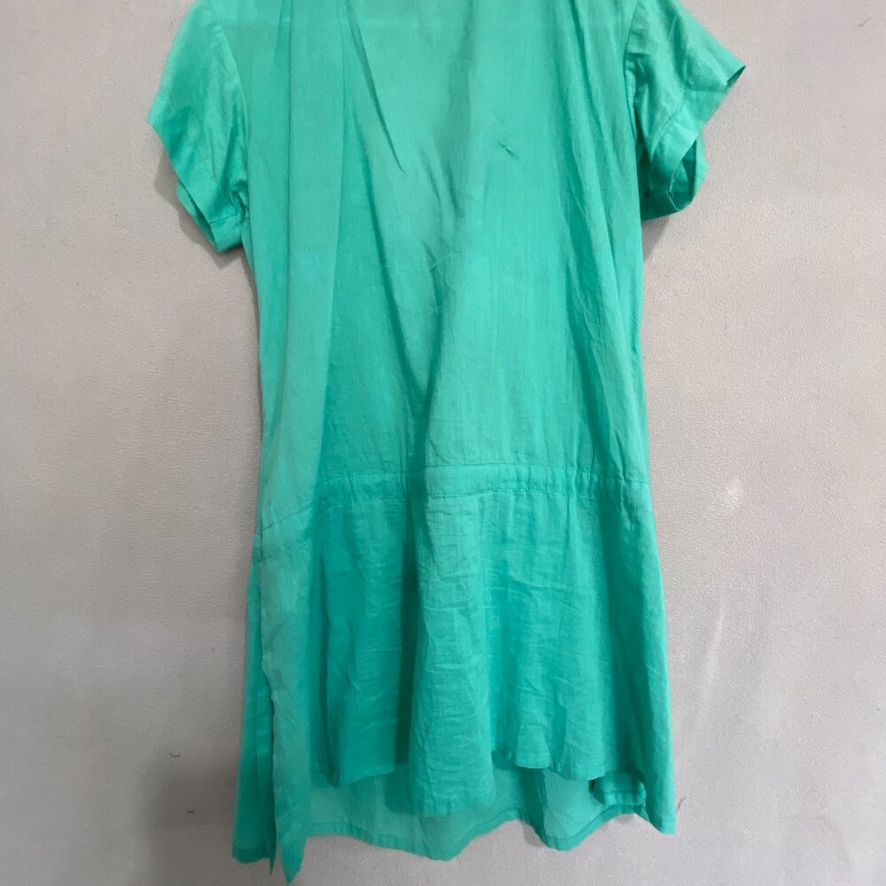 Twist n Wraps by Niki Lagoon Cotton Beaded Tunic Cover Up Dress Size M - Picture 4 of 6